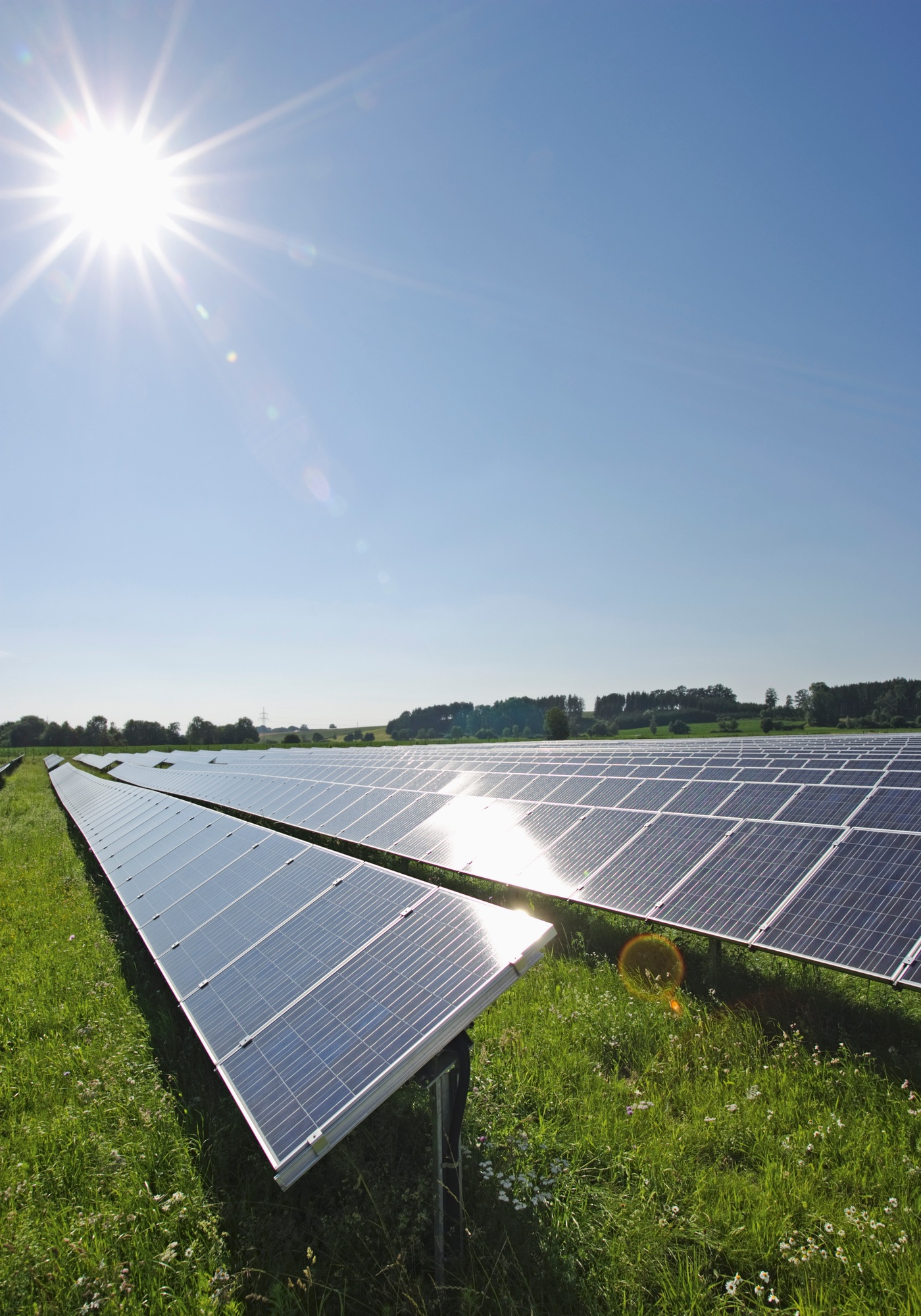 Germany, Bavaria, View of solar panels in field